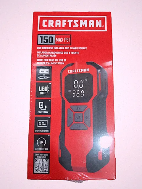 CRAFTSMAN PORTABLE AIR INFLATOR rechargeable 12-VOLT LITHIUM ION CMXPTXA1201