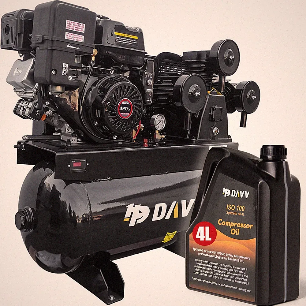 Portable Gas Engine Piston Air Compressor 13HP 35Cfm 30 Gallon+ 4L Synthetic Oil