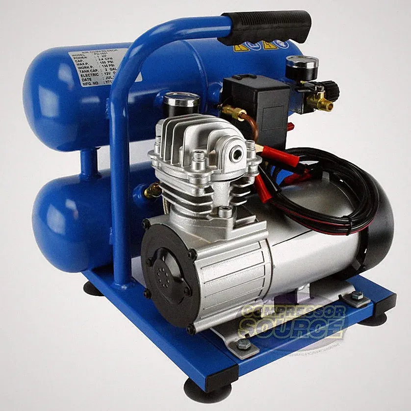 Puma Twin Tank 12 Volt 2 Gallon Oil-Less Air Compressor